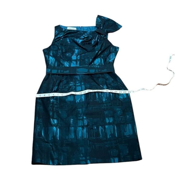 Teri Jon by Rickie Freeman Teal Sheath Dress, Size 12, EUC - Picture 11 of 14